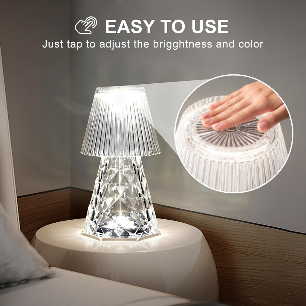 Waterproof Shower Lamp for Inside Shower Crystal Rechargeable RGB Dimmable