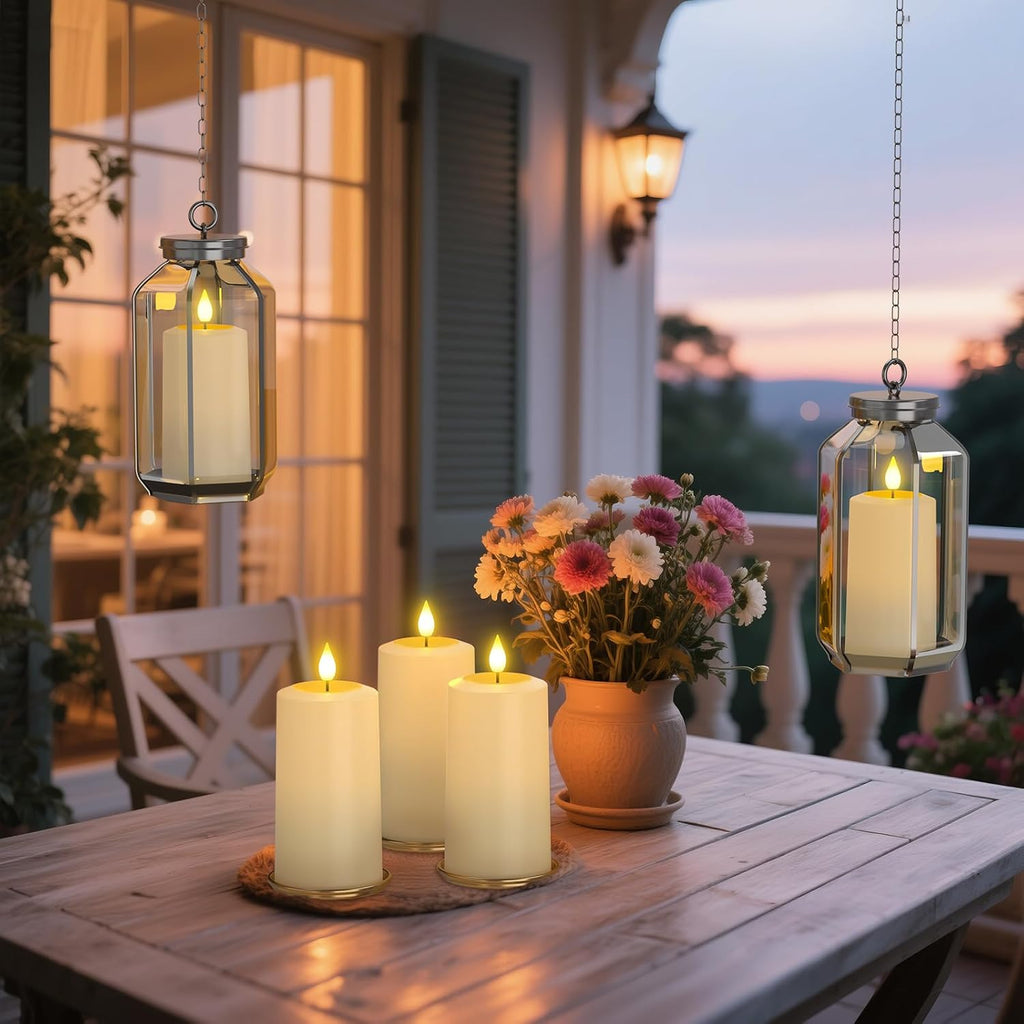 PChero Rechargeable Flameless Candles with Remote & Magnetic Charging Base
