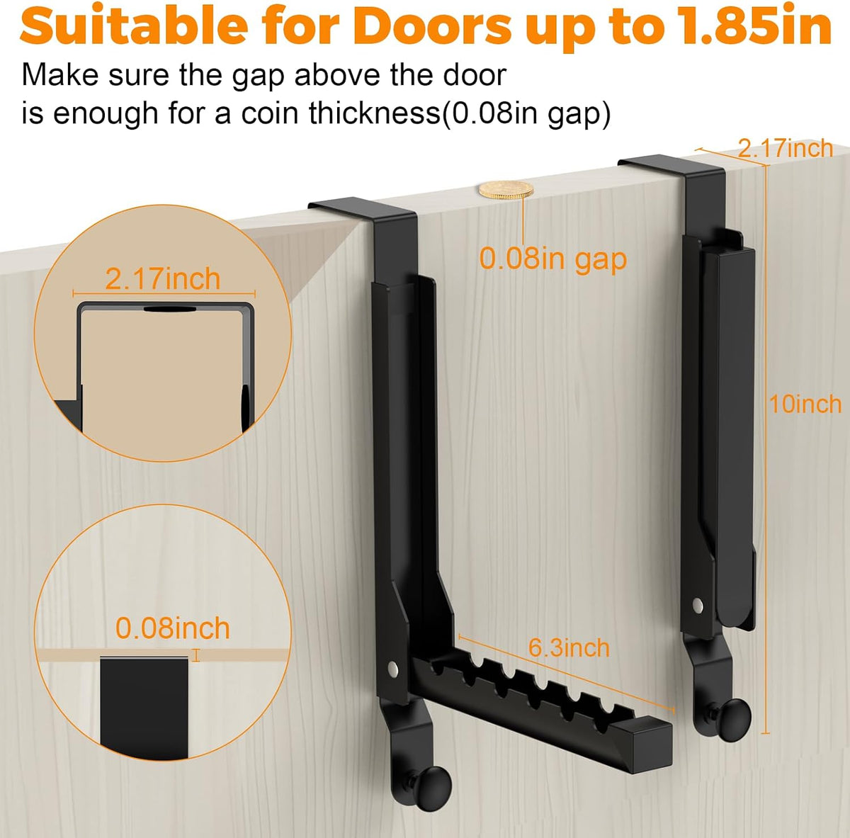 2 Pack Over The Door Hooks & Drying Rack