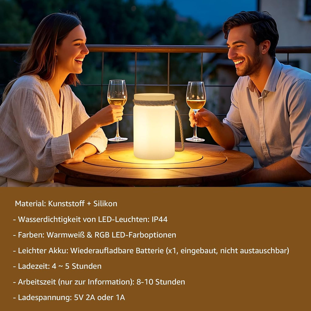 uuffoo Cordless Outdoor Table lamp with Remote