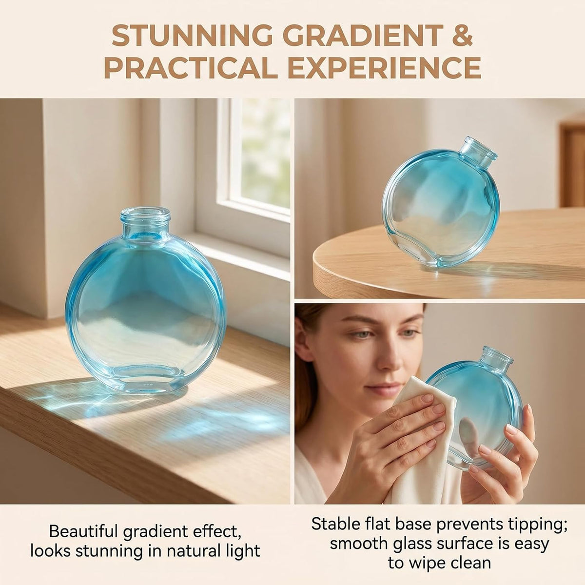 1Pcs 150ml/5oz Empty Refillable Clear Glass Diffuser Bottles Aromatherapy Jar Container Fragrance Accessories Use for DIY Replacement Reed Diffuser Sticks Sets Essential Oils Crafts Decor