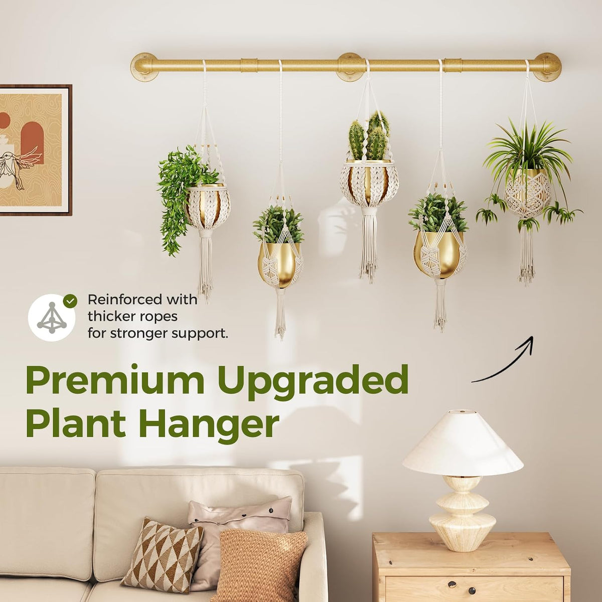 Bamworld Plant Hanger Indoor Hanging Planters for Indoor Plants Hanging