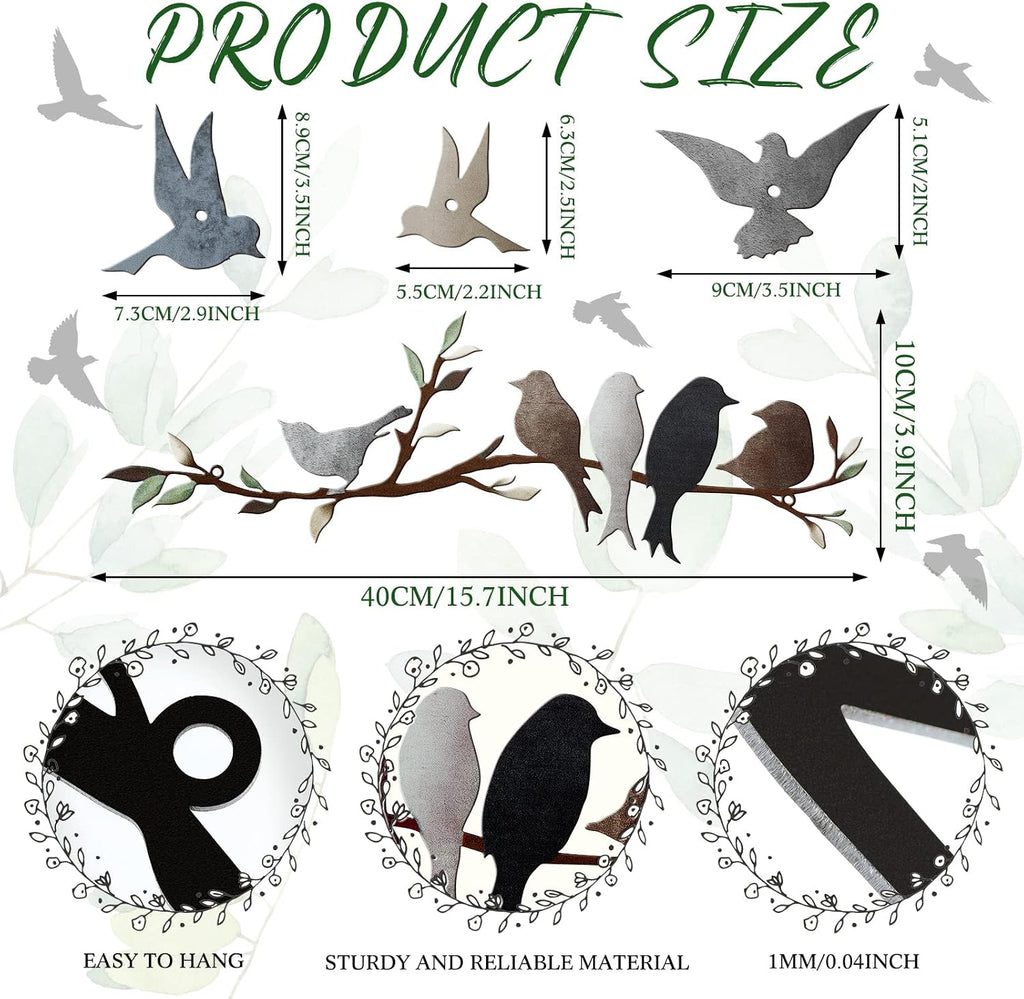 Metal Bird Wall Art Birds on The Branch Decor