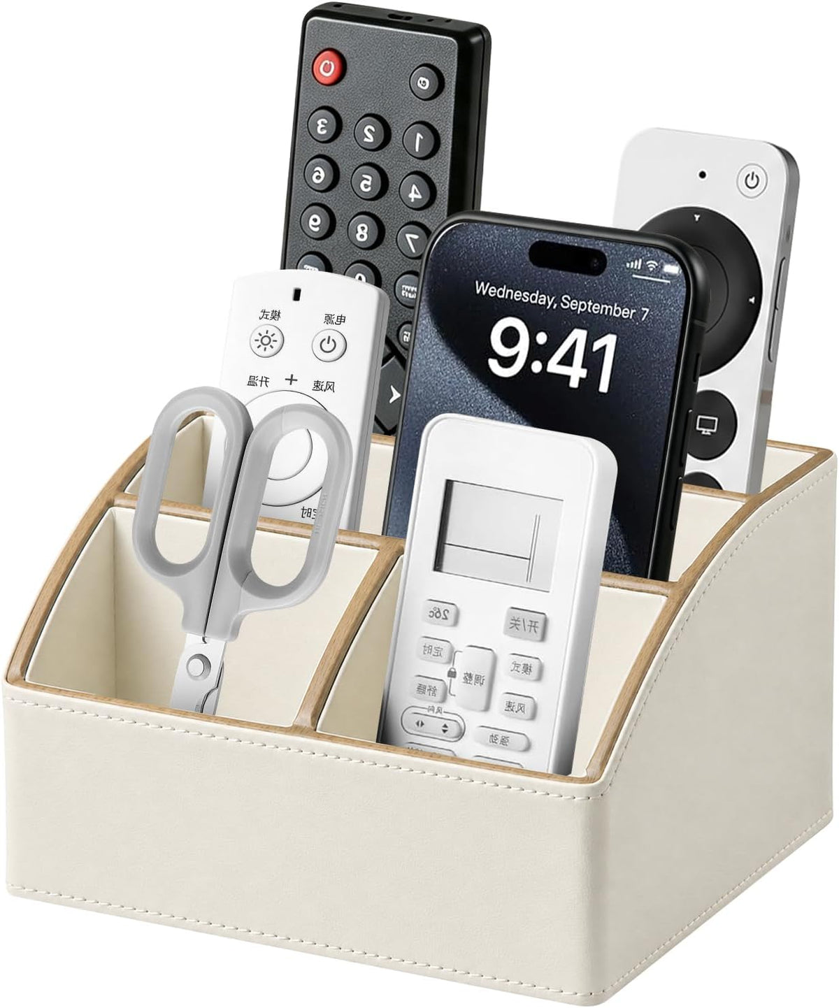 TV Remote Control Caddy, Pen/Pencil Holder, Nightstand Desktop Organizer