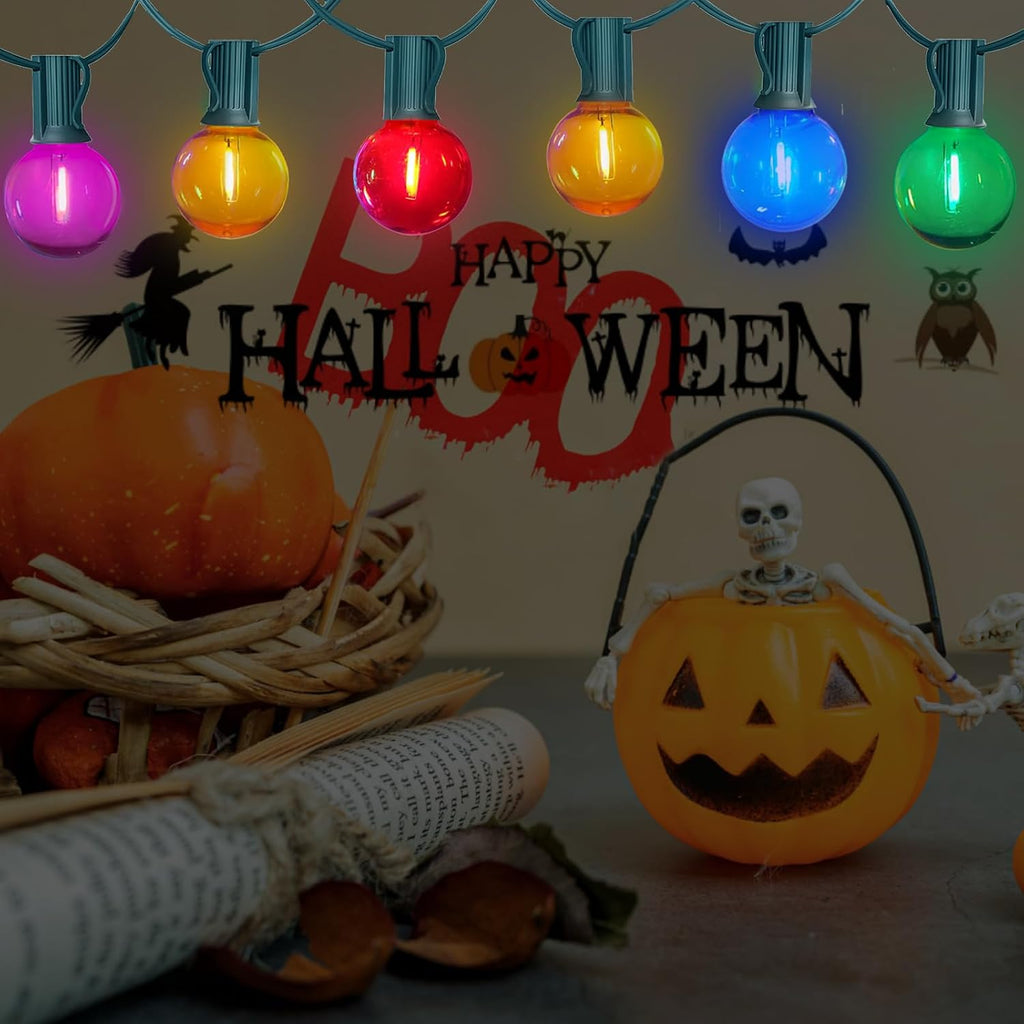 25FT Outdoor String Lights, G40 LED Multicolor Globe, Shatterproof