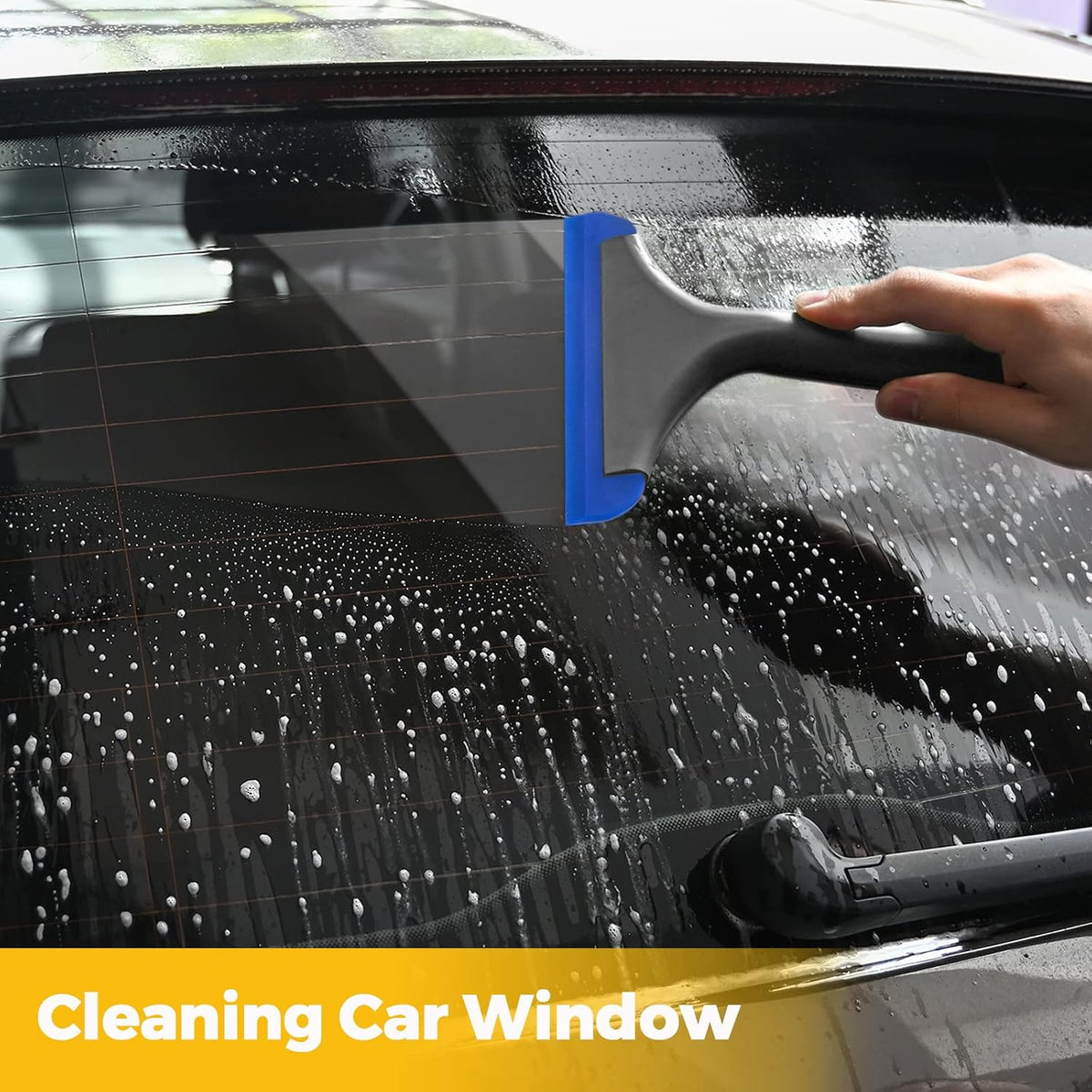 Gomake Small Silicone Squeegee Window Shower Squeegee Tool,Auto Water Blade for Car Windshield, Window, Mirror, Glass Door,Bathroom