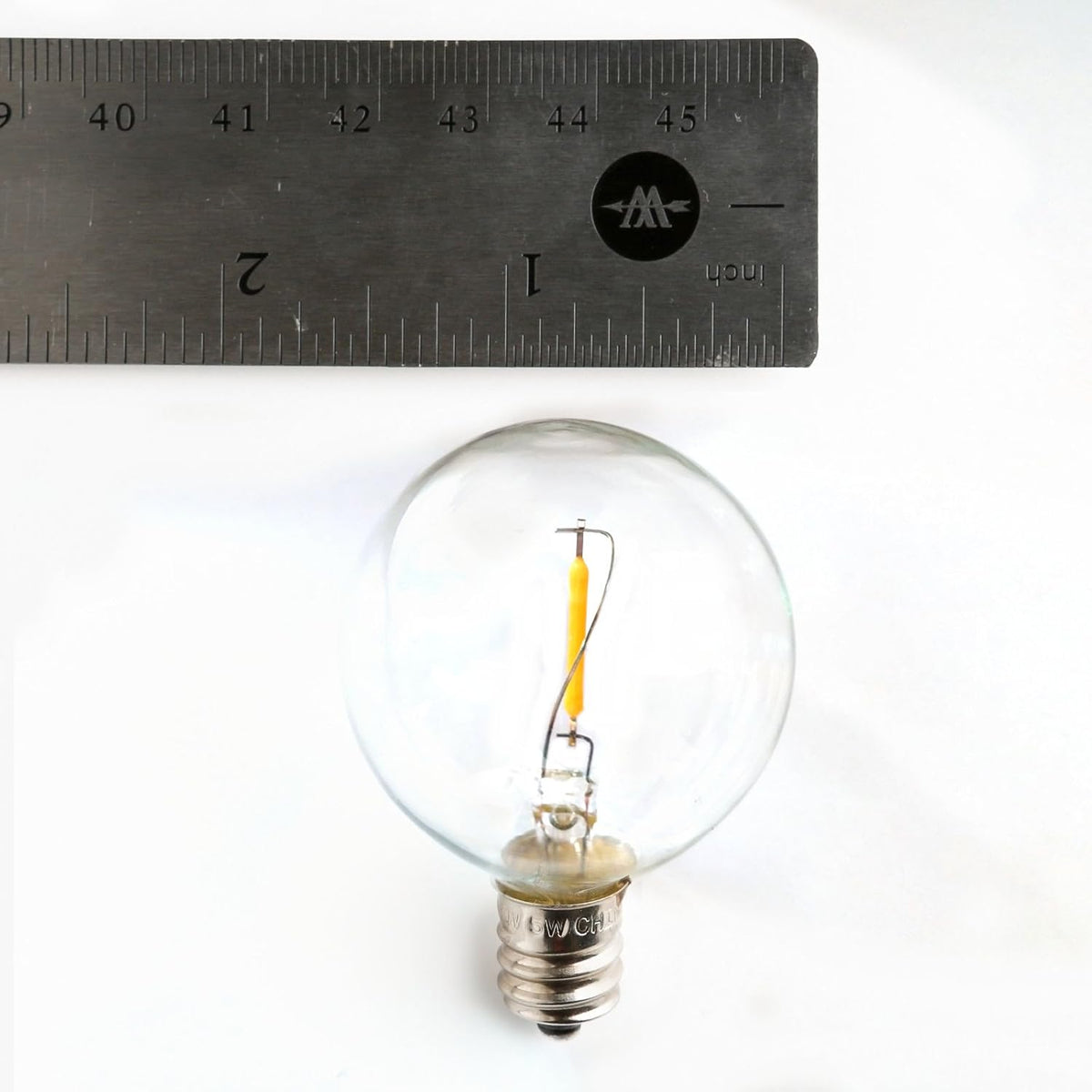 Box of 25 G40 LED Filament Clear 1.6 Inch .6 Watt C7 Base Replacement Bulbs