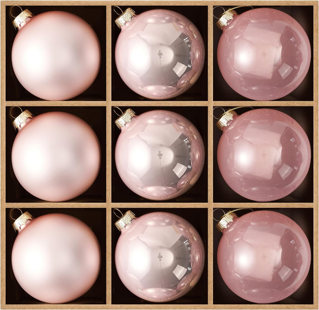 DN DECONATION Christmas Tree Decorations Ball, Pink Glass Christmas Ball