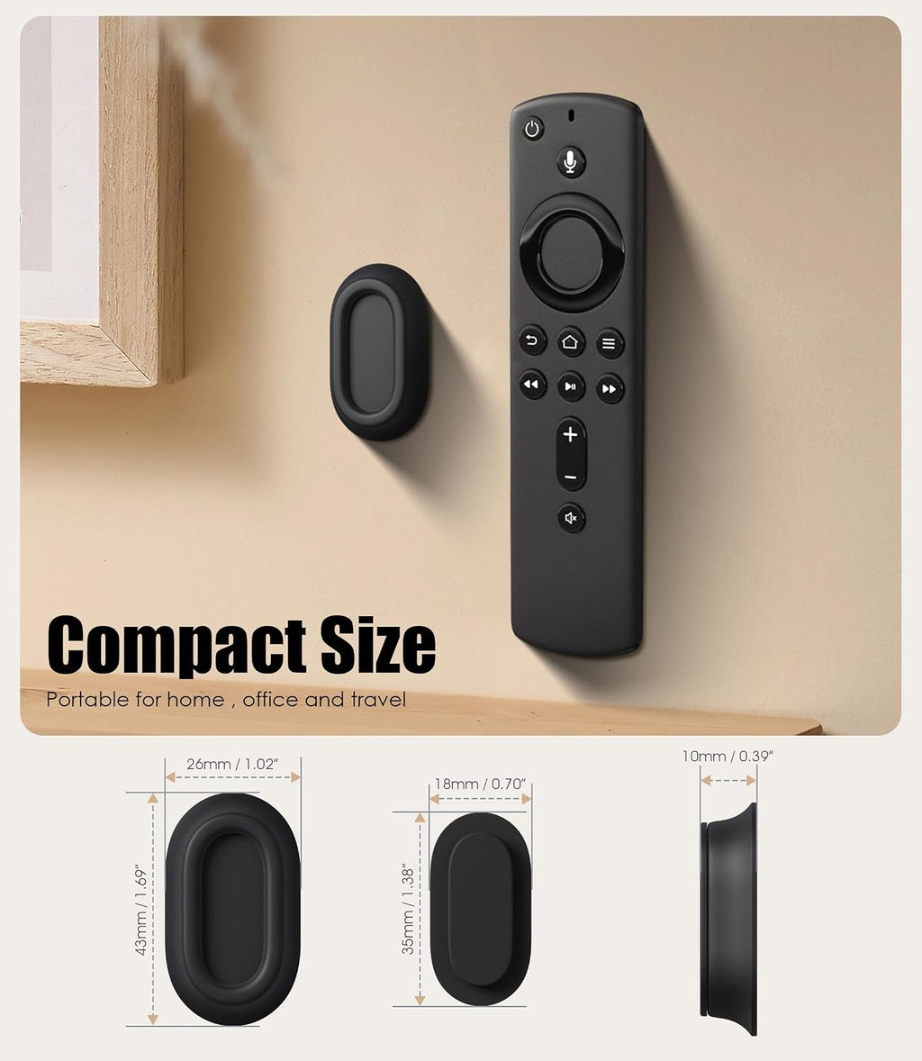 8 Pack Magnetic Remote Control Holder Wall Mount, Upgraded Silicone Remote Control Organizer Strong Adhesive TV Remote Charger Holder Caddy Back of TV (Black)