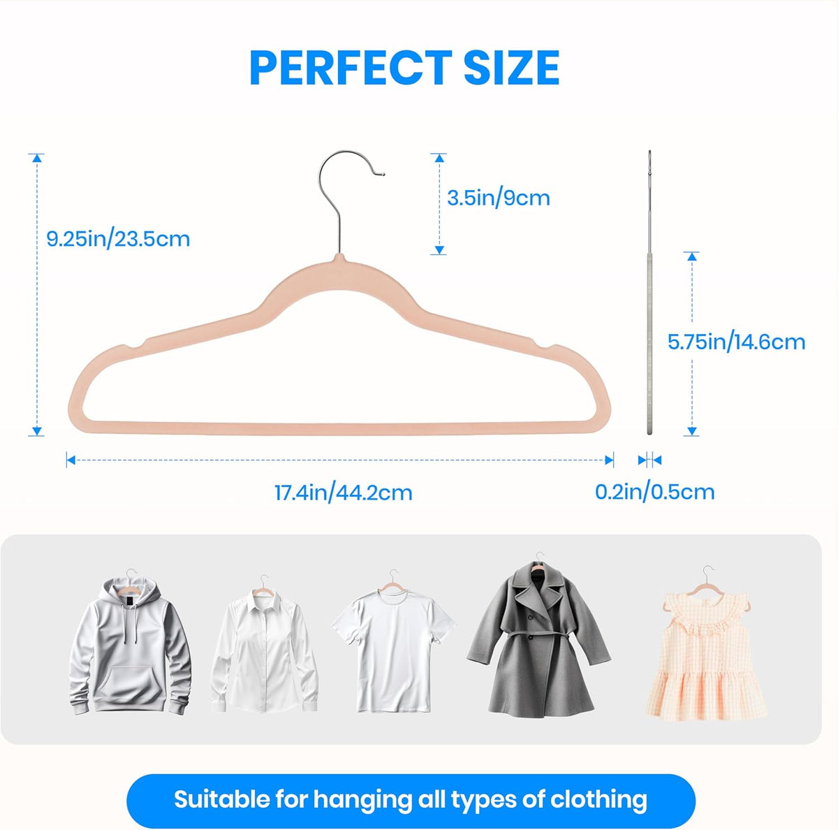 YSSOA Velvet Hangers 60 Pack, Non-Slip Clothes Hangers with Shoulder Notches, 360° Swivel Hooks, Heavy Duty Standard Hanger for Closet Space Saving, Pink