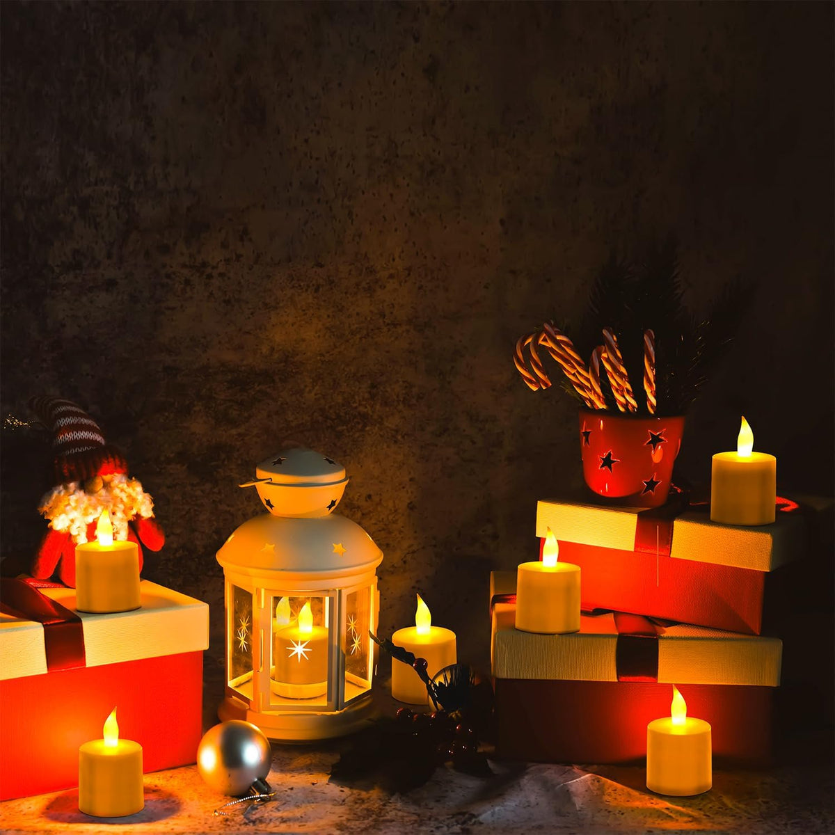 Esup Rechargeable Tea Lights Candles with Remote and Timer for Decorations