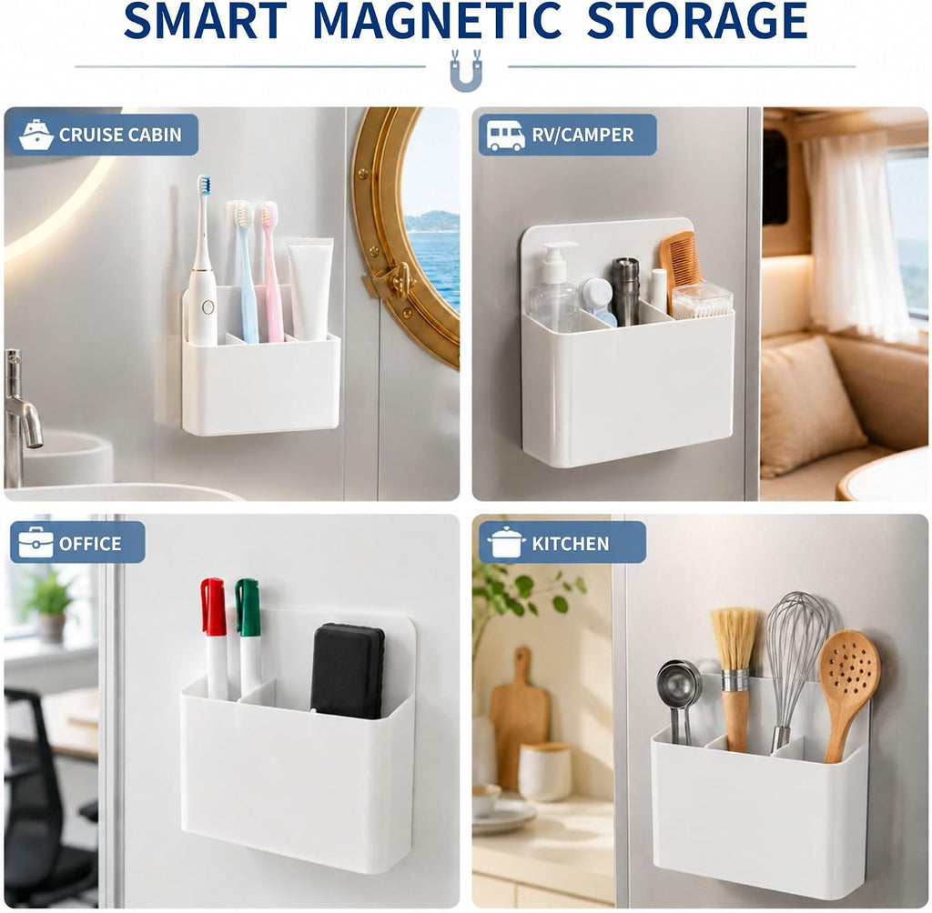 Magnetic Toothbrush Holder for Cruise Essentials 2026, Magnet Wall Mounted Organizer for Small Spaces Cruise Cabins Bathroom，Alaska/Caribbean Cruise Ship Travel Must Haves