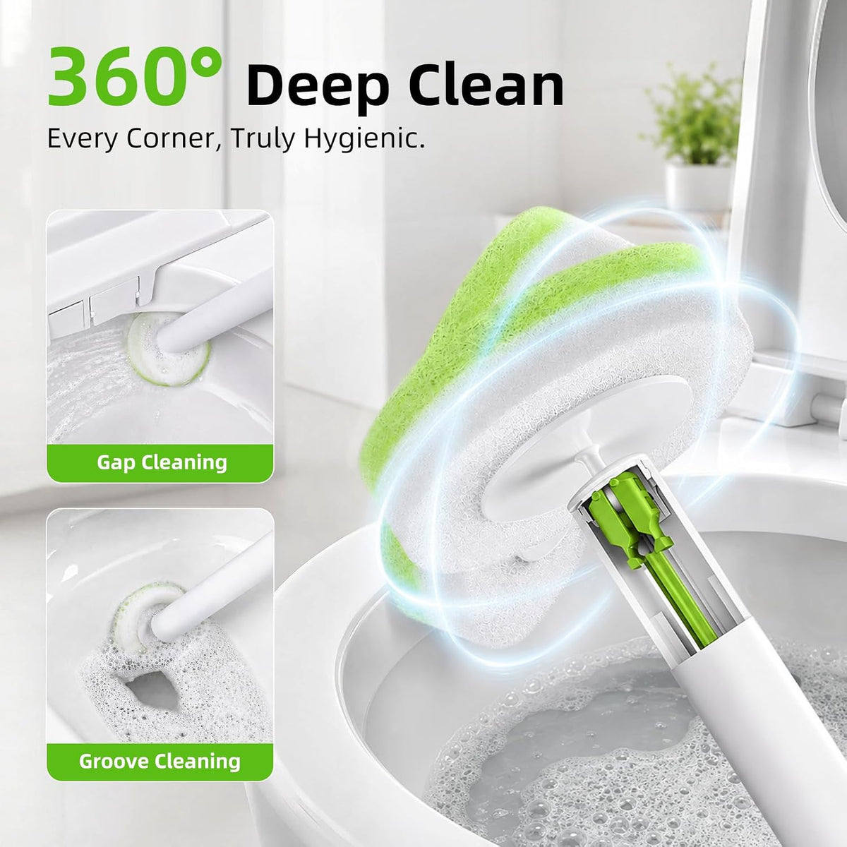 MOPALL Disposable Toilet Bowl Brush and Holder Set with 36 Refills
