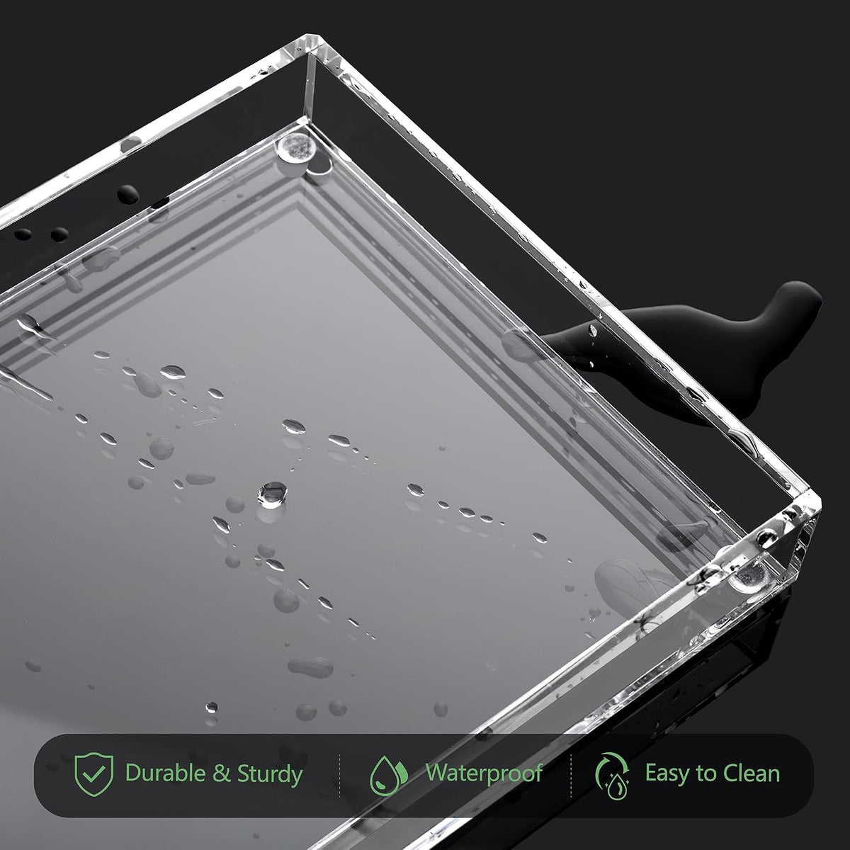 Acrylic Bathroom Vanity Tray, Rectangle Toilet Tank Perfume Tray