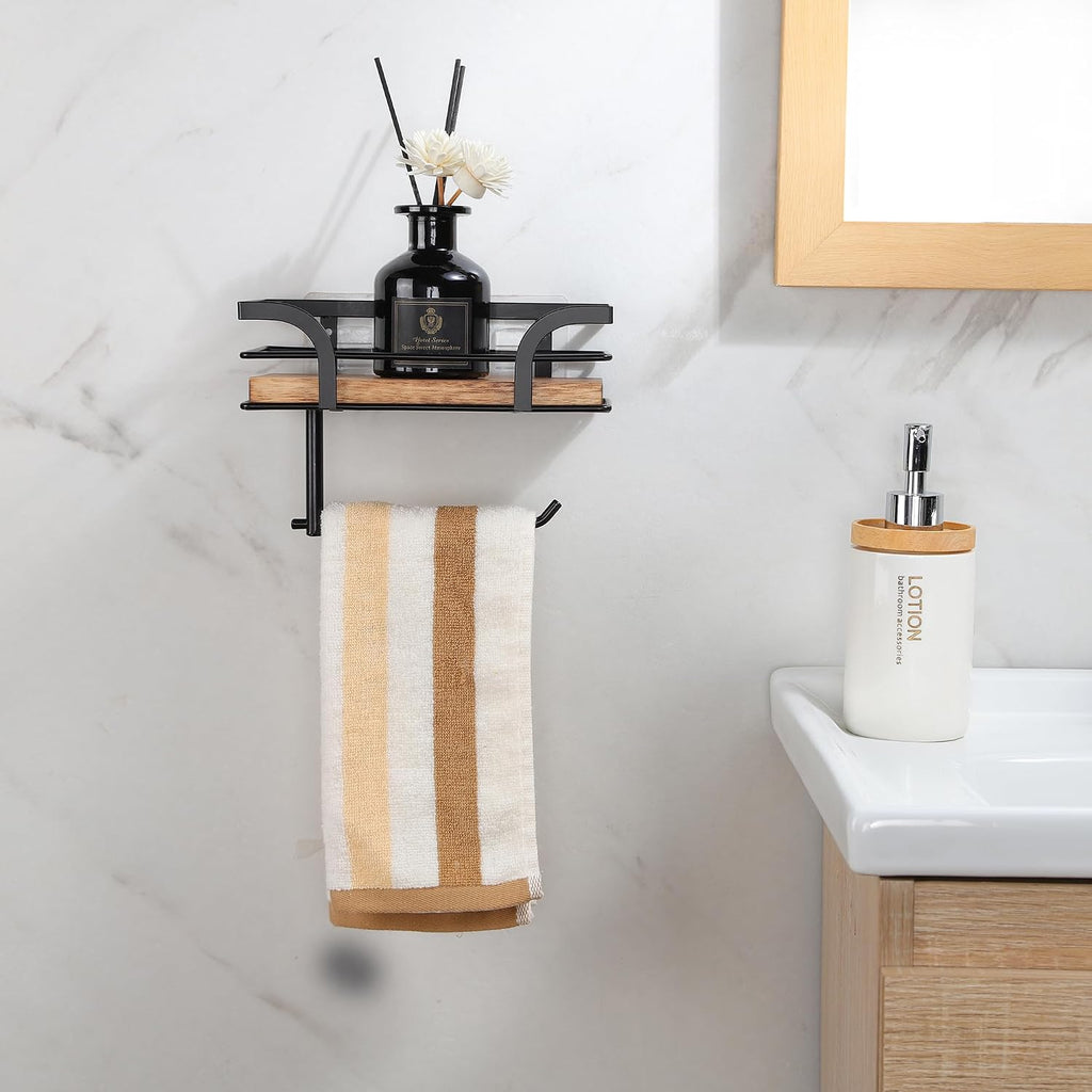 Toilet Paper Holder with Shelf - Farmhouse Bathroom Rustic Country Decor