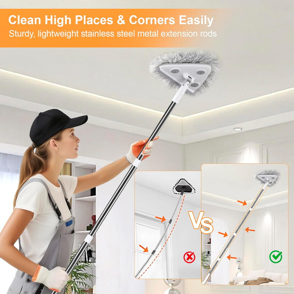 MUEE Window Squeegee with 78" Extension Pole, High Reach Window Cleaner