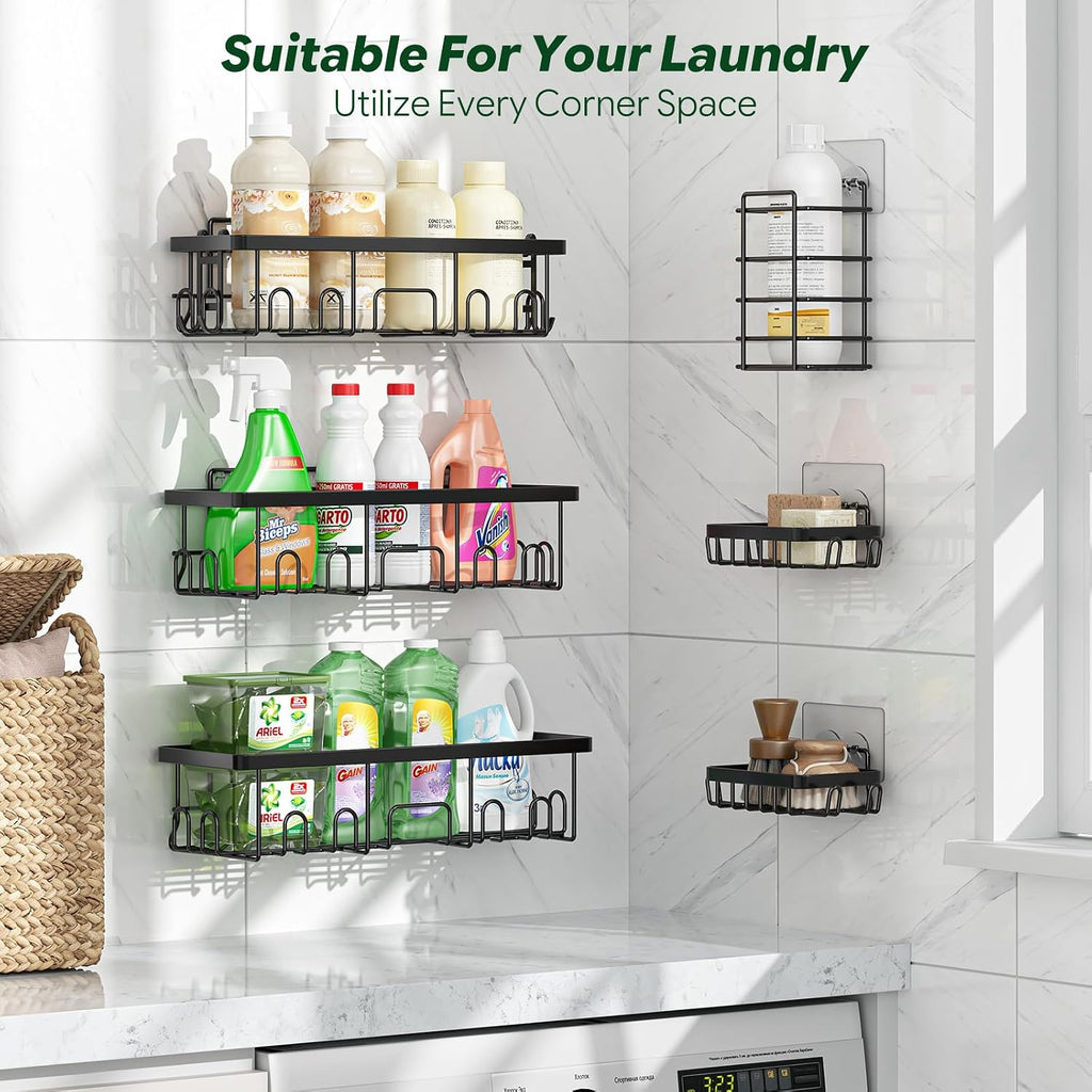 Simple Trending 6-Pack Shower Caddy Adhesive with Large Capacity