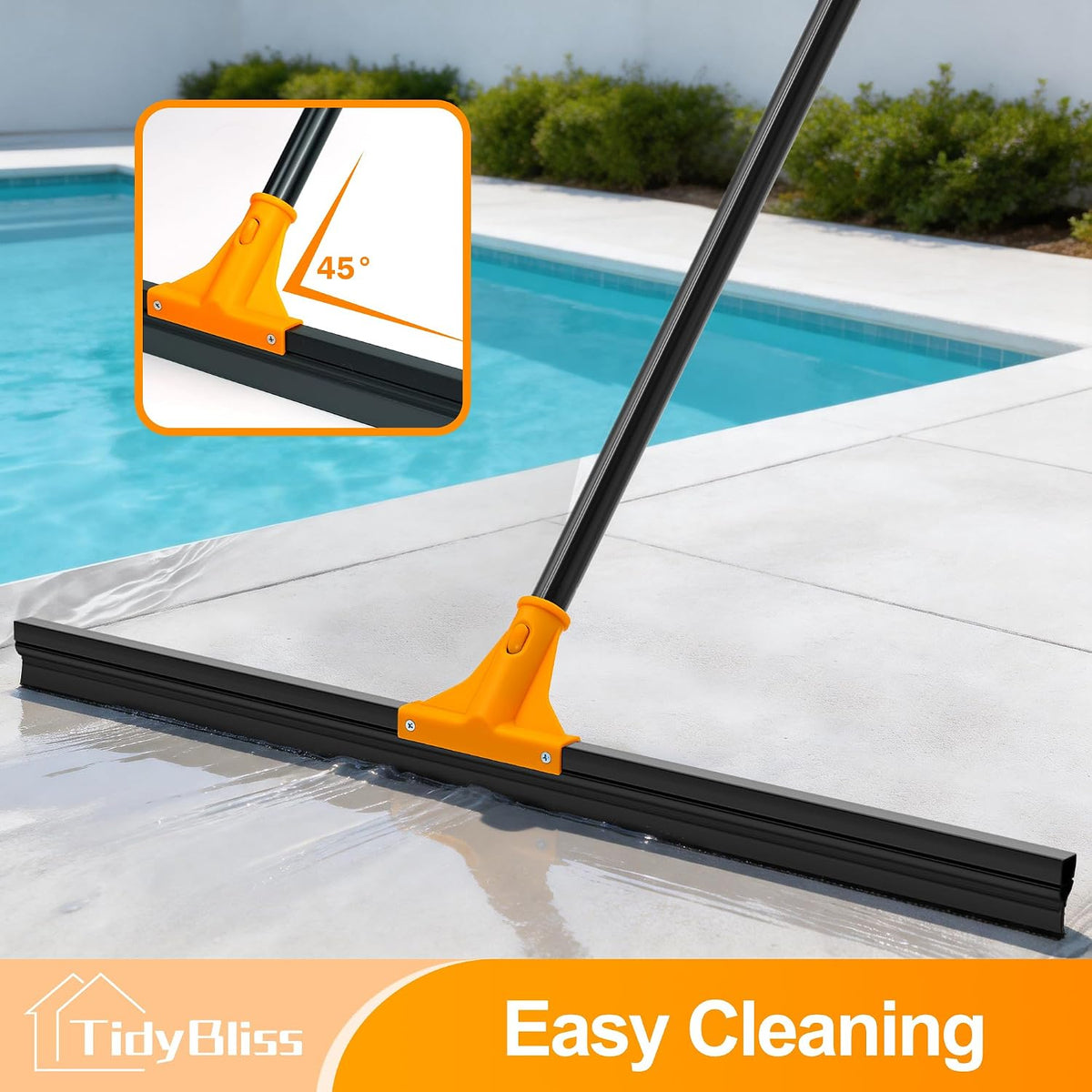 TidyBliss 30” Large Floor Squeegee Broom Heavy Duty with 58.3” Long Handle