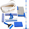 Window Cleaning Kit, 87-Inch Reach, Squeegee, Collapsible Bucket & Scraper