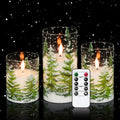 Eldnacele Christmas Tree Flameless Candles Glass with Remote and Timer