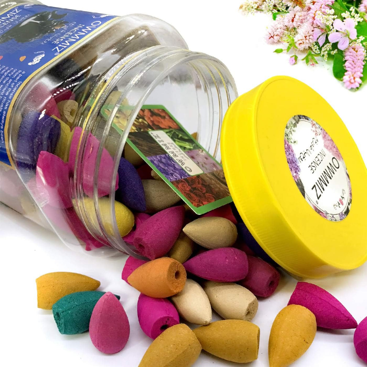 170 Pcs Backflow Incense Cones, 7 Mixed Natural Scents Waterfall Fountain for Burner Holder