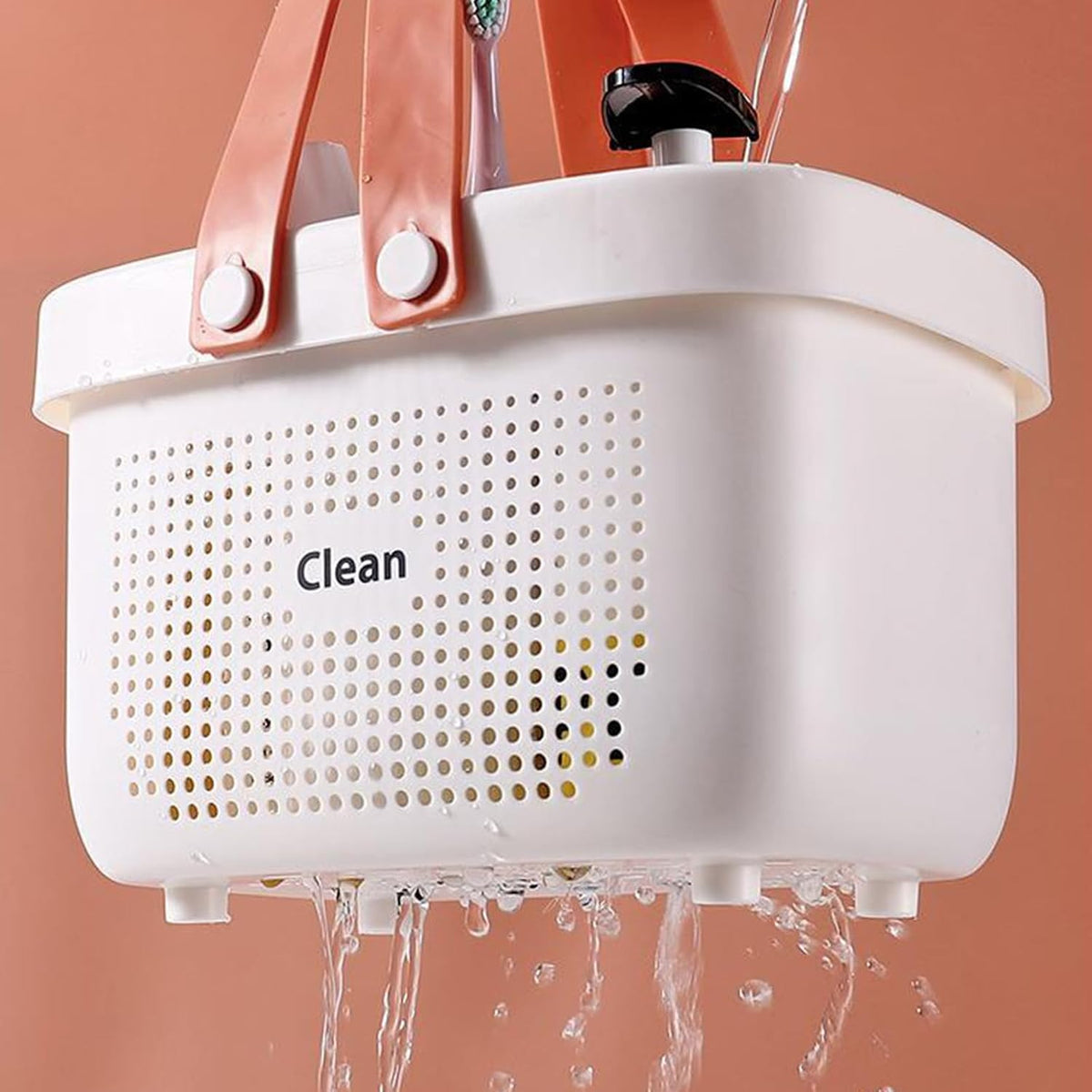 Portable Shower Caddy Basket with Handles Plastic Storage Basket Small Grey