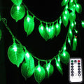 Green Leaf String Lights,16Ft /5M 40LEDs Battery Operated Green Leaf Fairy Lights with Remote Controller,Perfect for Christmas Bedroom and Decoration Courtyard Park Lighting
