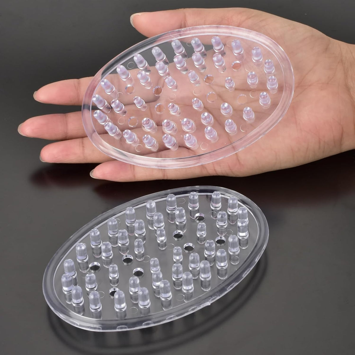 4 Pieces Plastic Soap Dish Clear Bar Holder Tray Self Draining Soap Saver with Holes Soap Container for Bathroom Counter, Kitchen