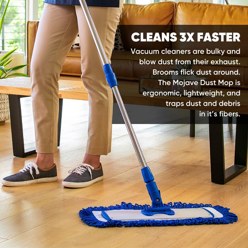 18" Mojave Microfiber Dust Mop Pads (Pack of 2) - Replacement Head & Refill for Microfiber Mops, Reusable & Machine Washable, Use for: House, Commercial, Industrial - Microfiber Wholesale
