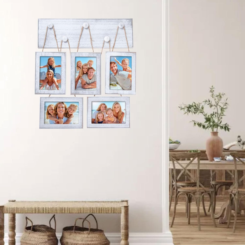 4x6 Picture Frames Collage for Wall Set of 5, Rustic Farmhouse