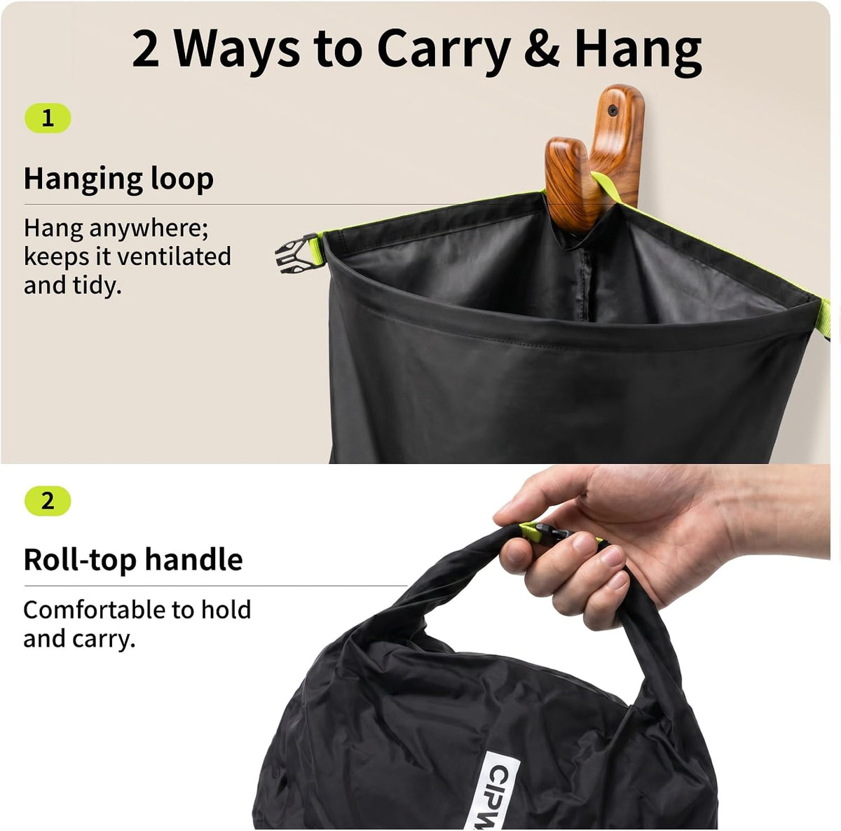 Travel Compression Laundry Bag for Dirty Clothes, 40L 1Pack