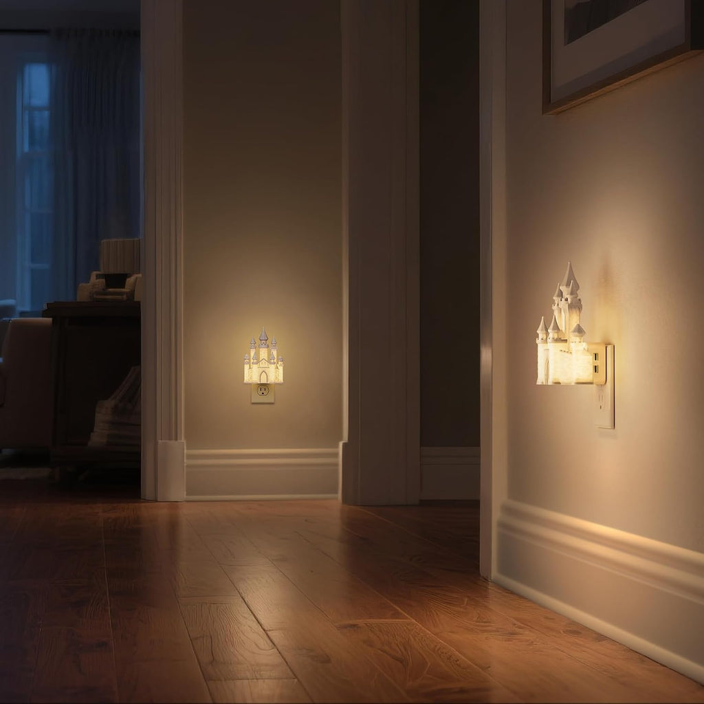 DORESshop Night Lights Plug into Wall,3D Printed Castle Night Light