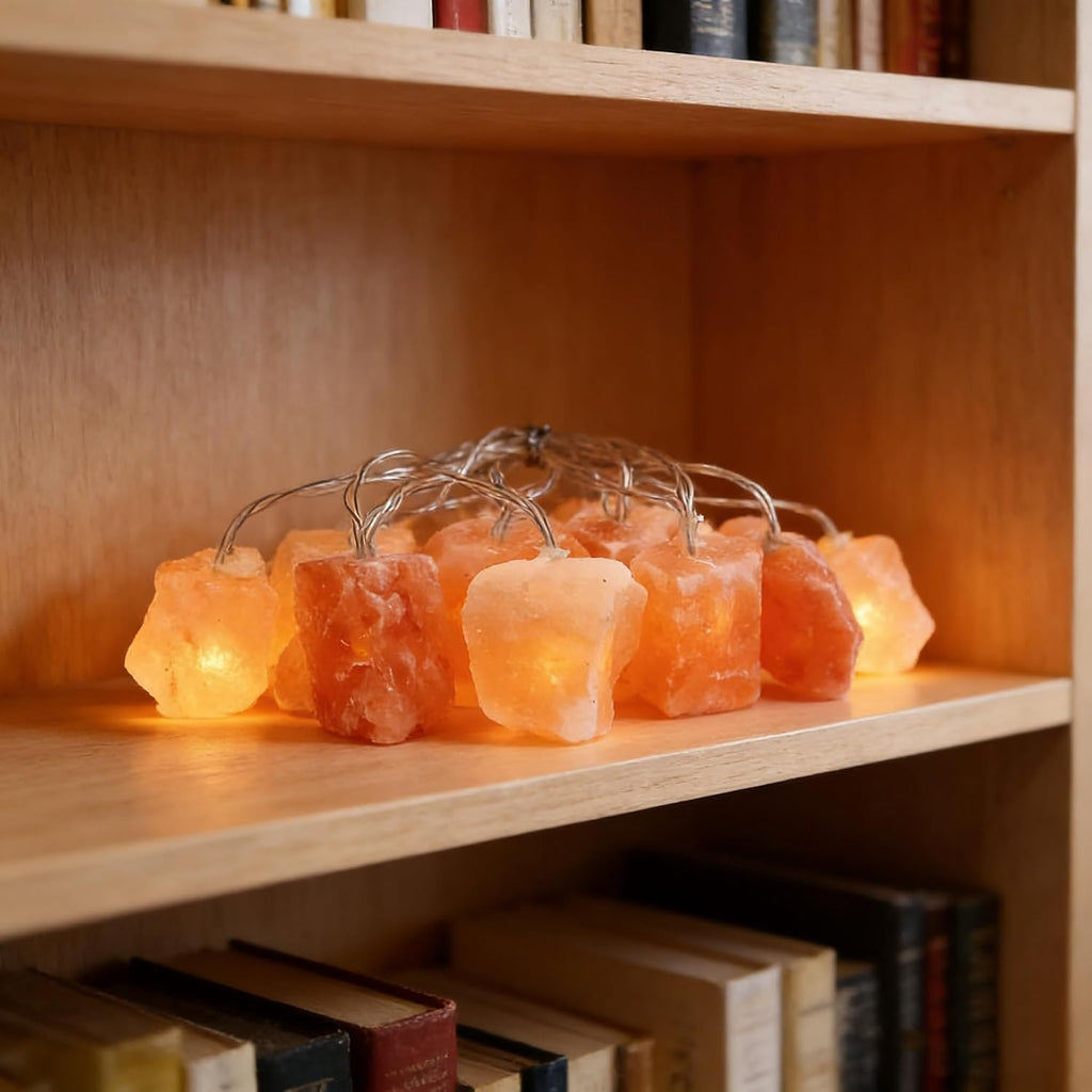 Himalayan Salt Light String for Bedroom with 20 Rock,11.5ft USB Powered String Fairy Lights Night Salt Lamp,Natural Salt Rock,Handmade Ambient Light for Office Home Wedding Party Christmas Decorations