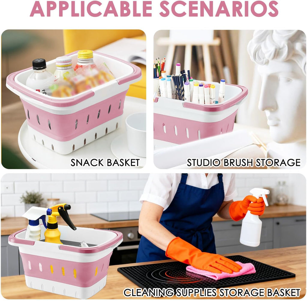 Fammart Plastic Shower Caddy Portable, Bath Basket Cleaning Caddy w/Handle