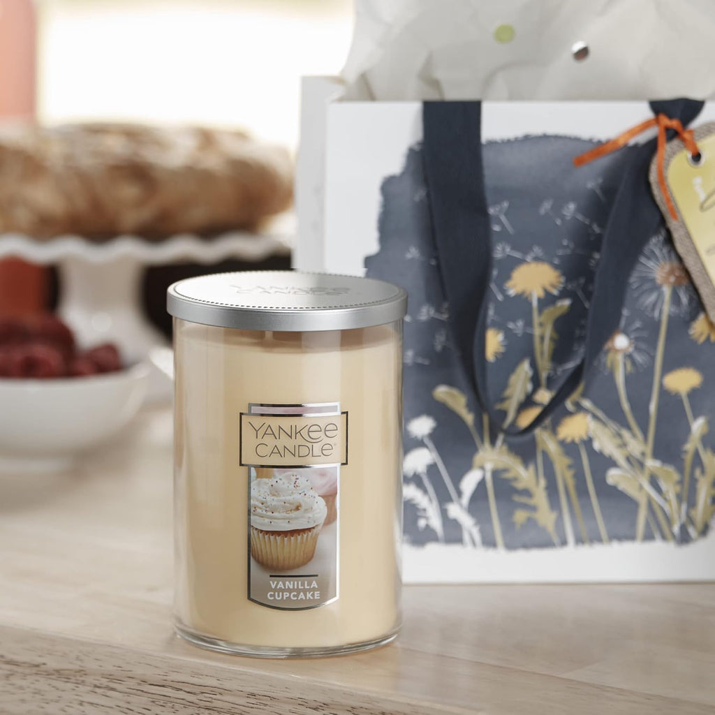 Yankee Candle Vanilla Cupcake Scented Classic Large 22oz 2-Wick Candle Over 75 Hours Burn Time Ideal for Gifting