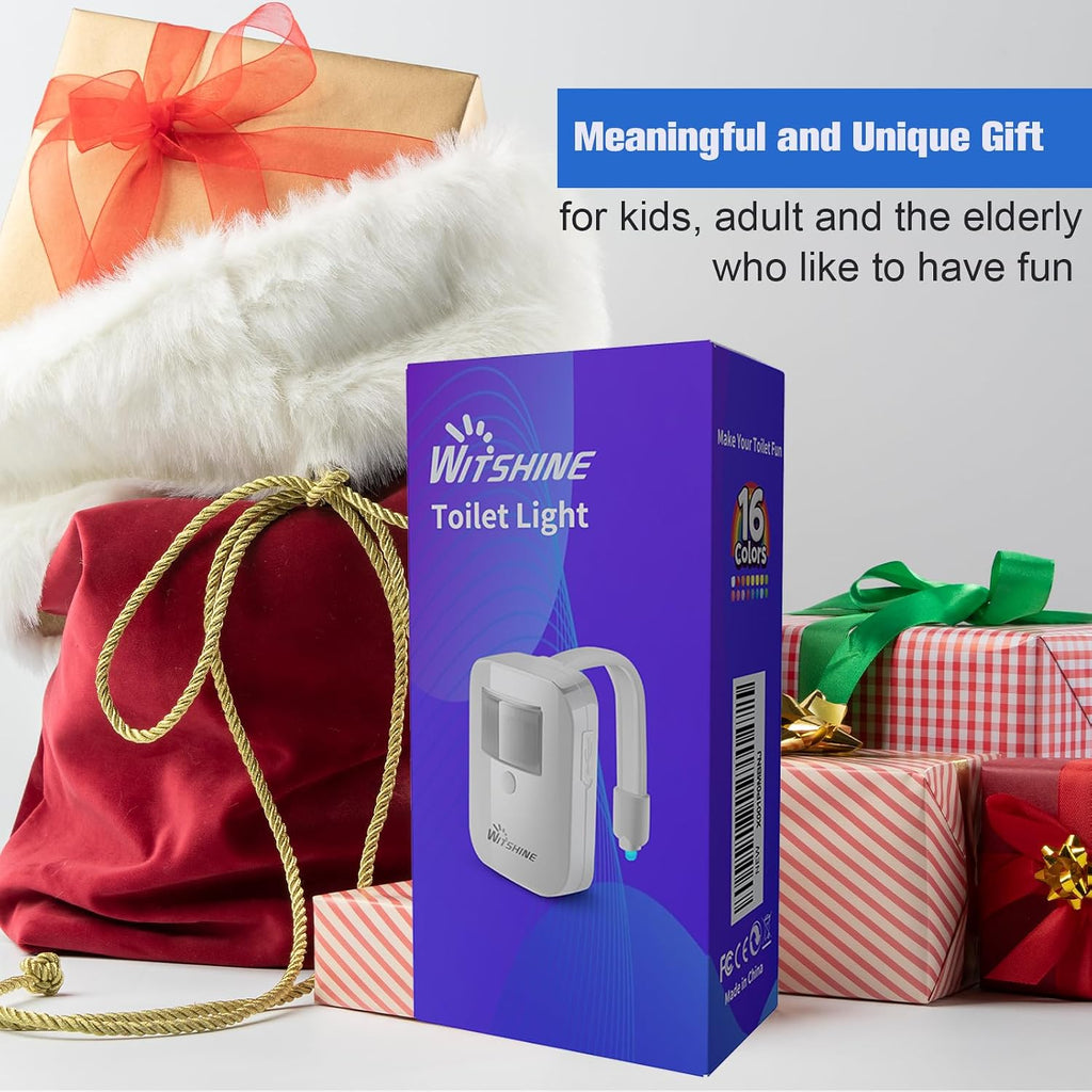 Witshine Toilet Light Motion Sensor, USB-C Rechargeable, Funny Gag Gift