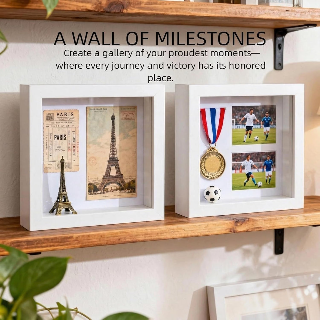 10x10 Shadow Box Frame, 1.2'' Deep Display Case for Flowers Memorabilia