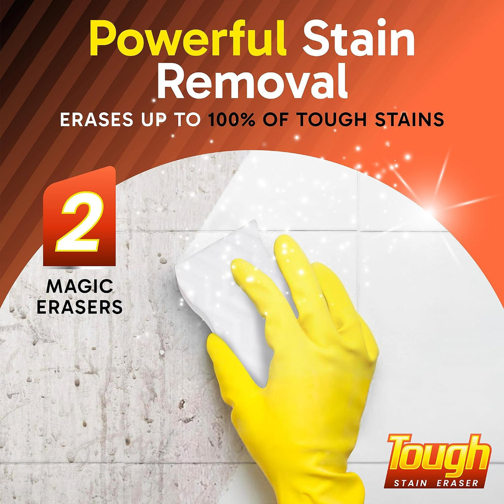 Tough Stain Eraser Sponges, 2 Pack Magic Cleaning Pads