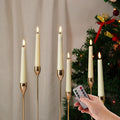 Eywamage Short Ivory Flameless Taper Candles with Remote Set of 6