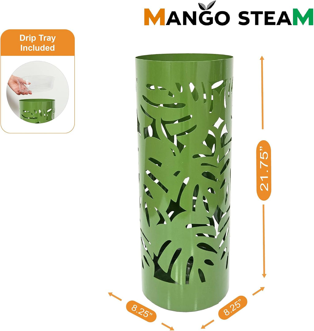 Mango Steam Round Leaf Umbrella Stand, Green