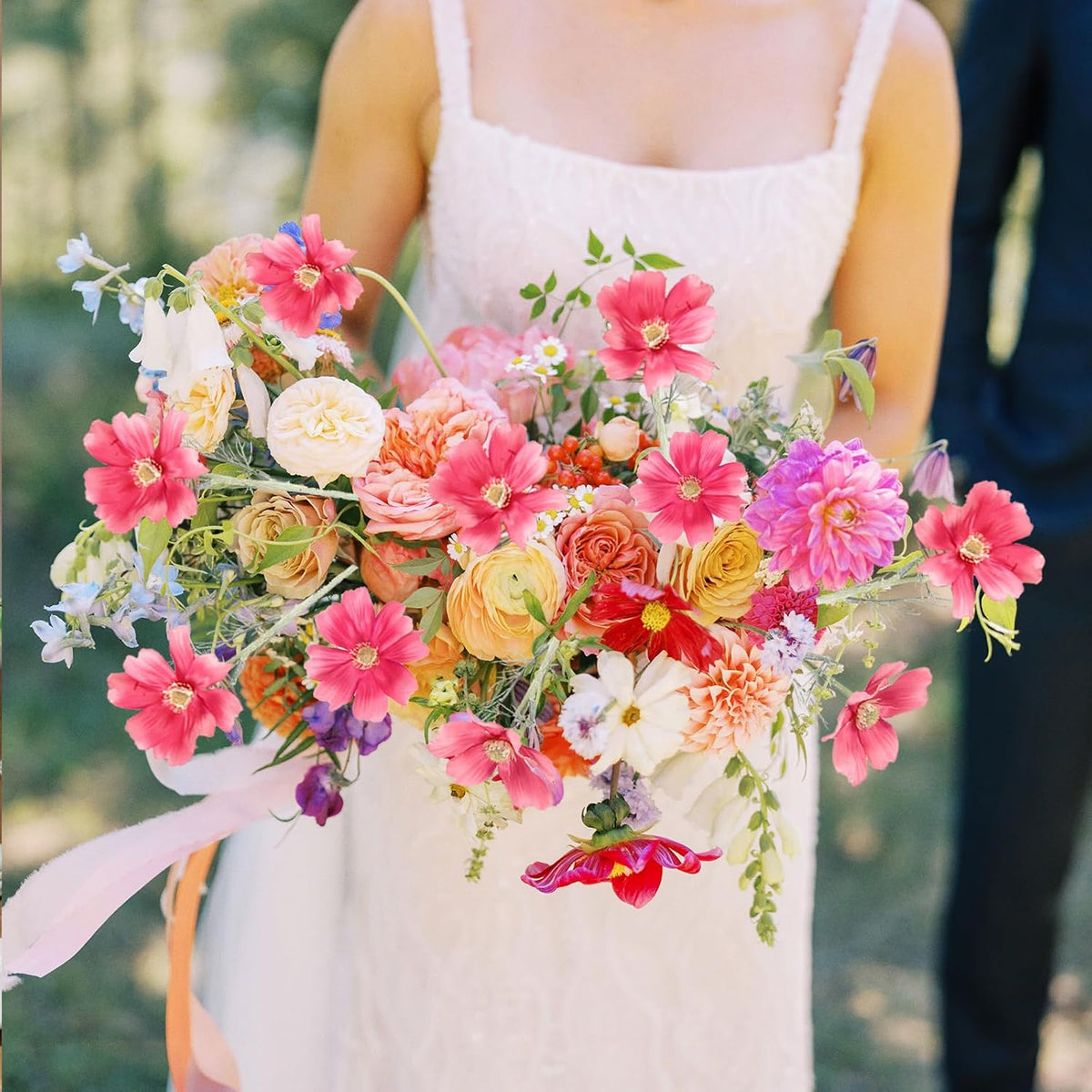 Daisy Flowers Artificial,6PCS Pink Faux Flowers 24'' Cosmos Silk Flowers Fake Wildflower Stems for Wedding Party Kitchens Home Decoration(Deep Pink)