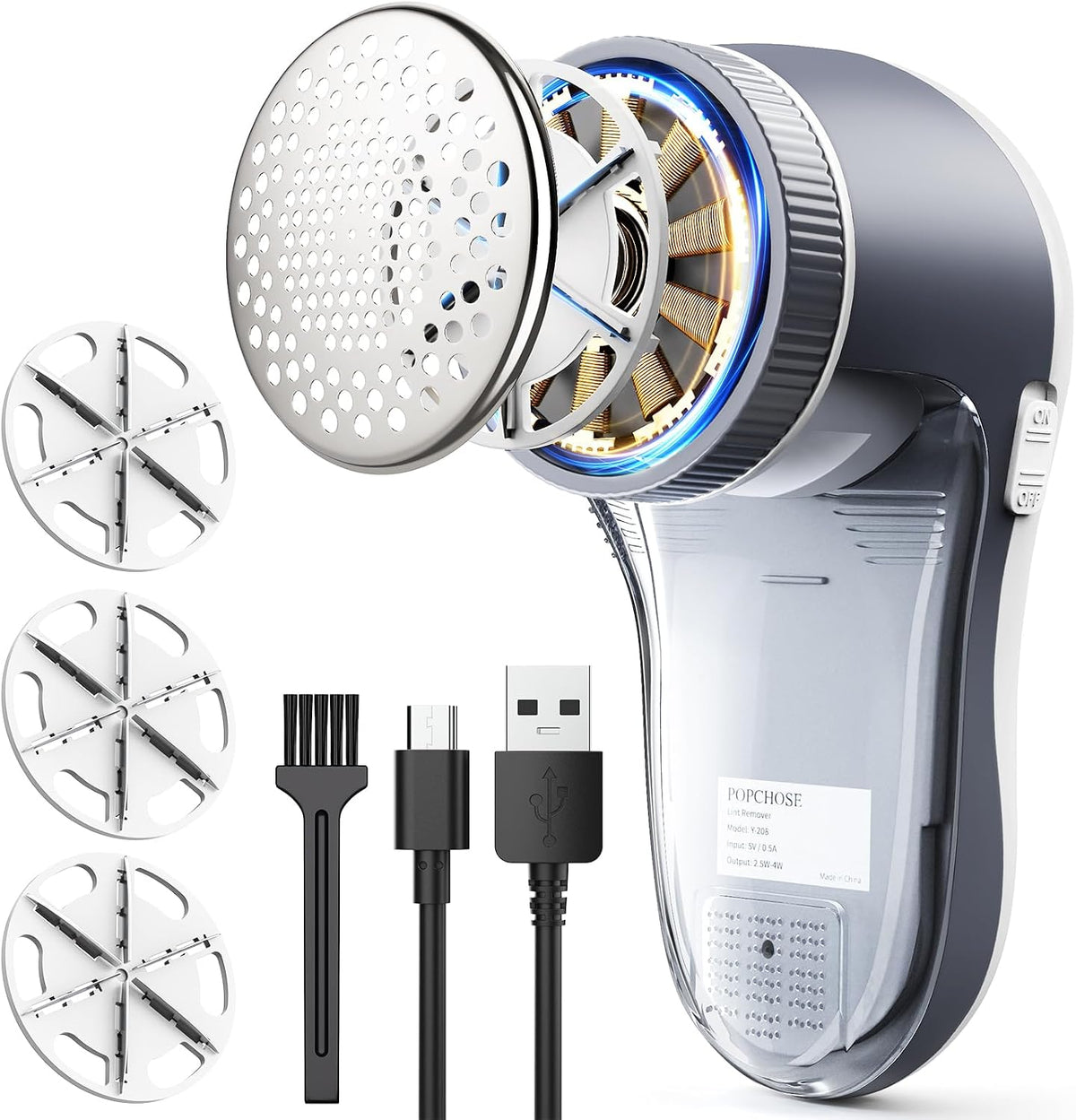 POPCHOSE Fabric Shaver, Lint Shaver with 6-Leaf Blade, Rechargeable