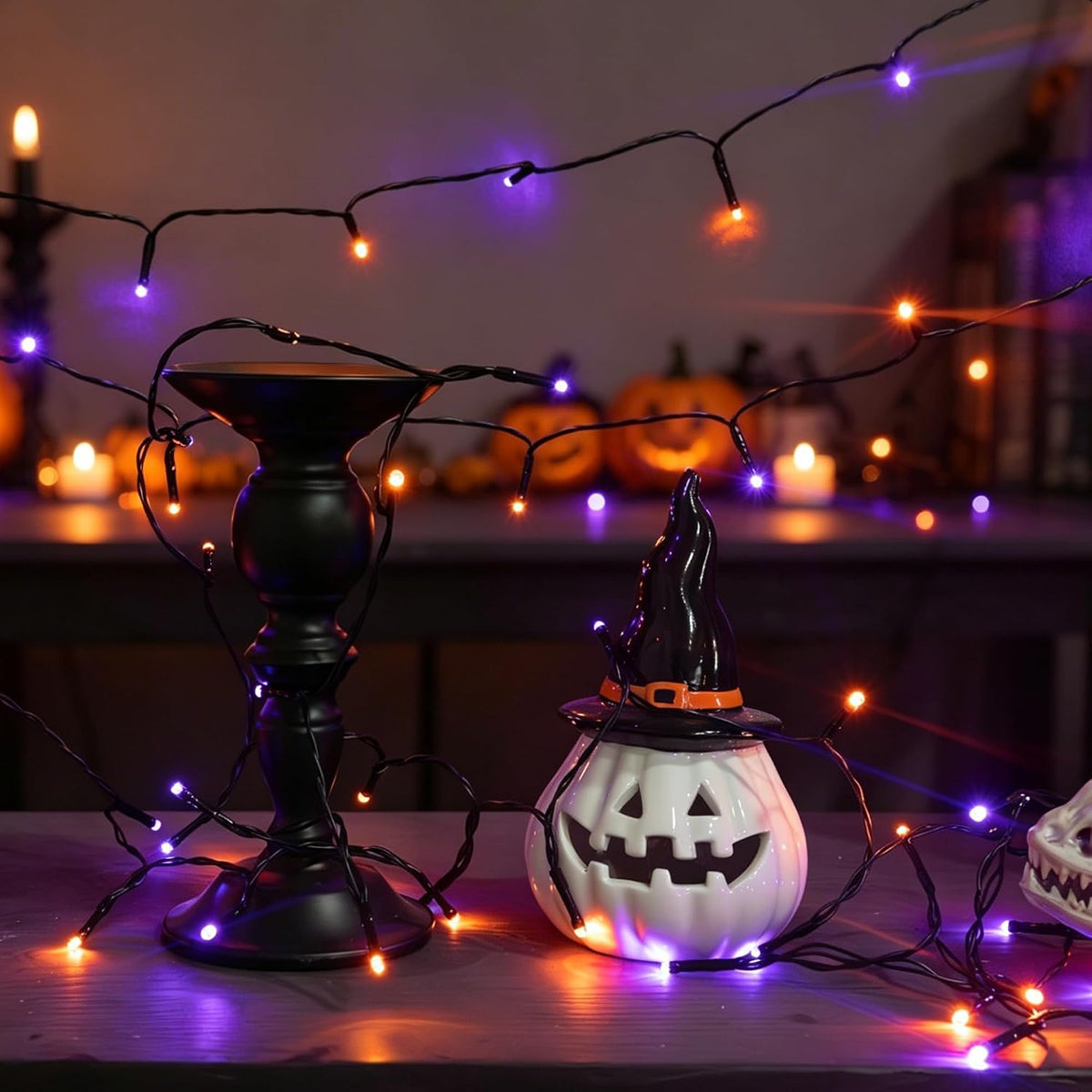 Dazzle Bright 4 Pack Battery Operated Halloween Lights, 16 FT String Lights
