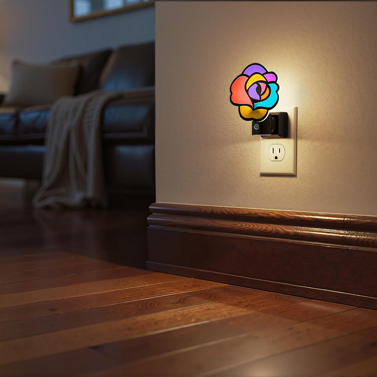 Briignite Flower Night Light, Decorative Rose Night Lights Plug into Wall