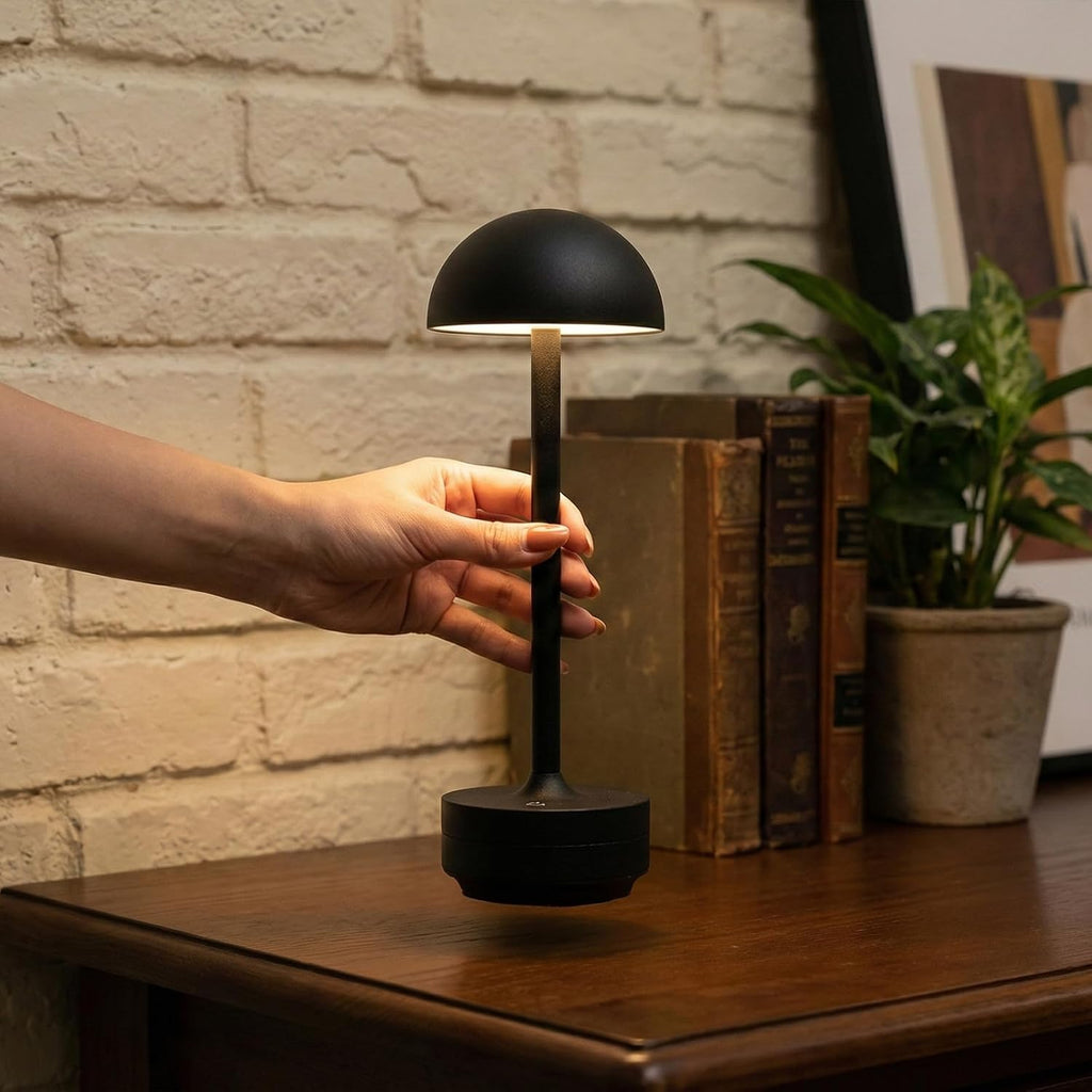 LED Cordless Table Lamp 5000mAh Rechargeable Battery Light Black