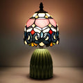 Tiffany Stained Glass Mushroom Table Lamp 12.5 Inch -Pink Jewelry