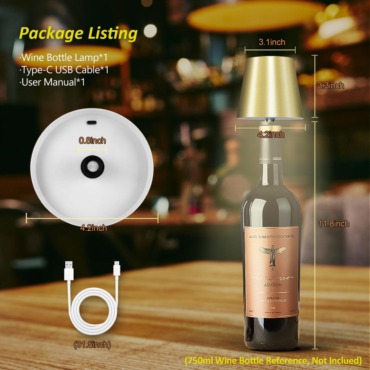 2025 New Wireless Bottle Lamp - LED Bottle Lights for Liquor & Wine Bottles