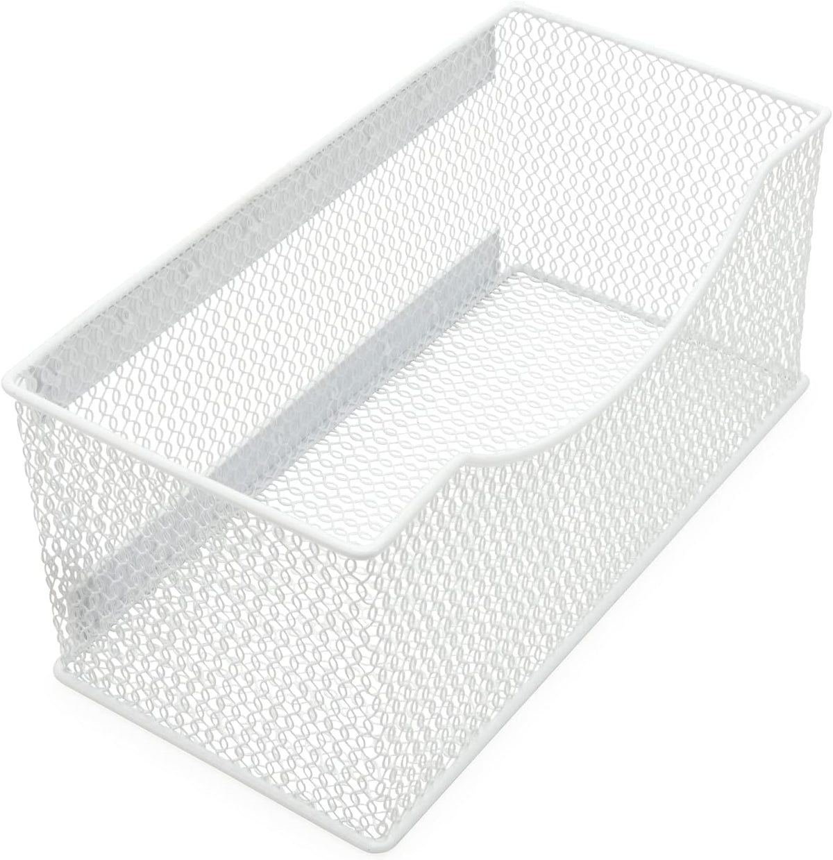 YBM HOME Mesh Magnetic Storage Basket Organizer with Extra Strong Magnets Holds Your Whiteboard and Locker Accessories, Perfect as Marker and Pencil Holder for Office, (1, Large) White