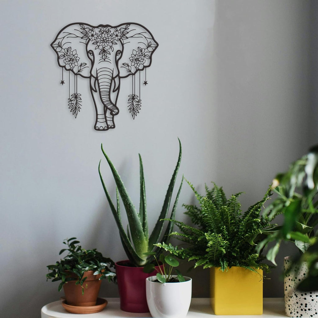 Rajukit Metal Elephant Wall Decor for Home