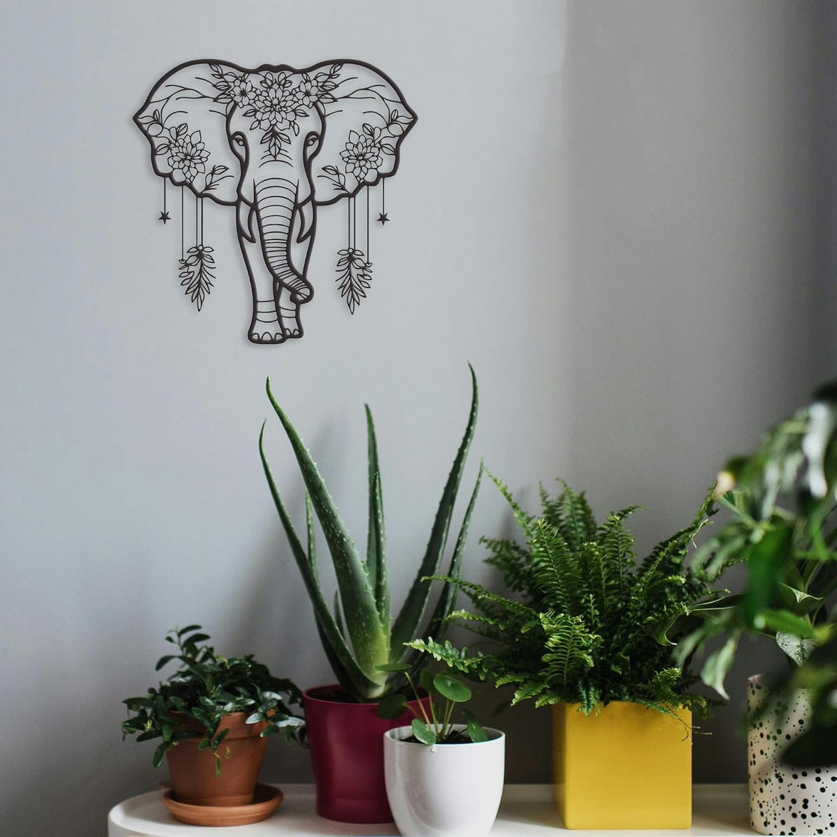 Rajukit Metal Elephant Wall Decor for Home